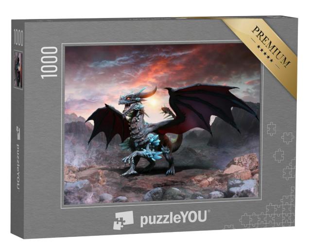 Puzzel 1000 stukjes „Blauwe draak“