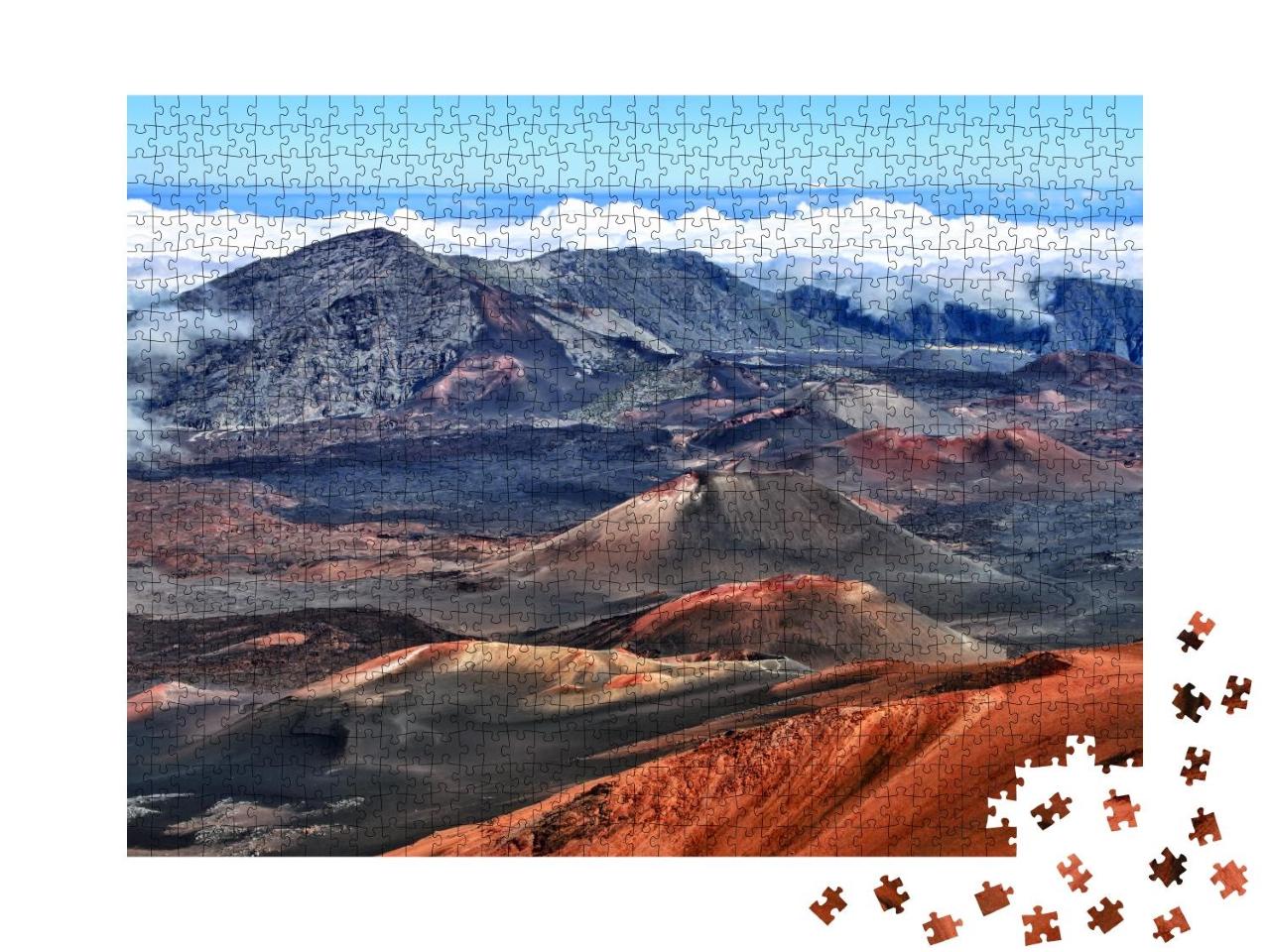 Puzzle 1000 Teile „Wunderschöne Felslandschaft des Haleakala-Vulkan, Maui, Hawaii“