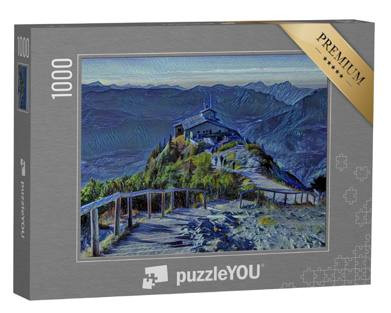 Puzzel 1000 stukjes „in de kunststijl van van Gogh, Sterrennacht - Adelaarsnest, Berchtesgaden, Beieren“