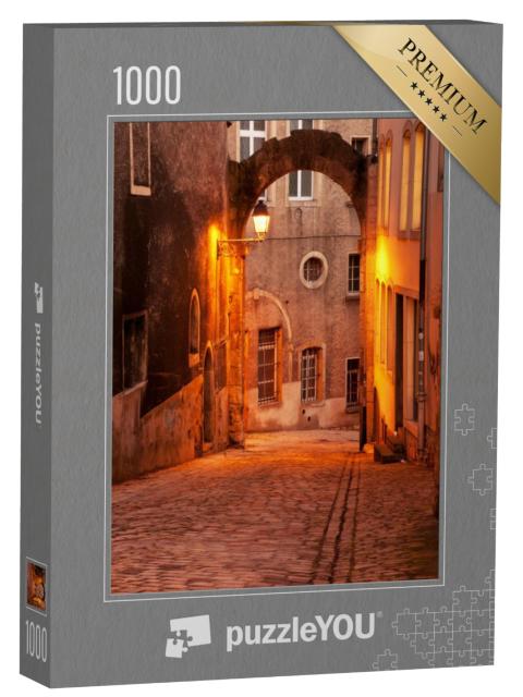 Puzzel 1000 stukjes „Historische geplaveide straat in Ville Haute, Luxemburg-stad“