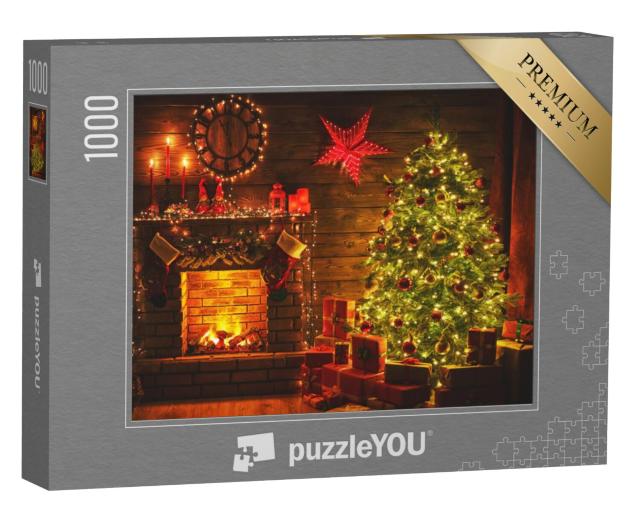 Puzzel 1000 stukjes „Houtvuur in de kersttijd“