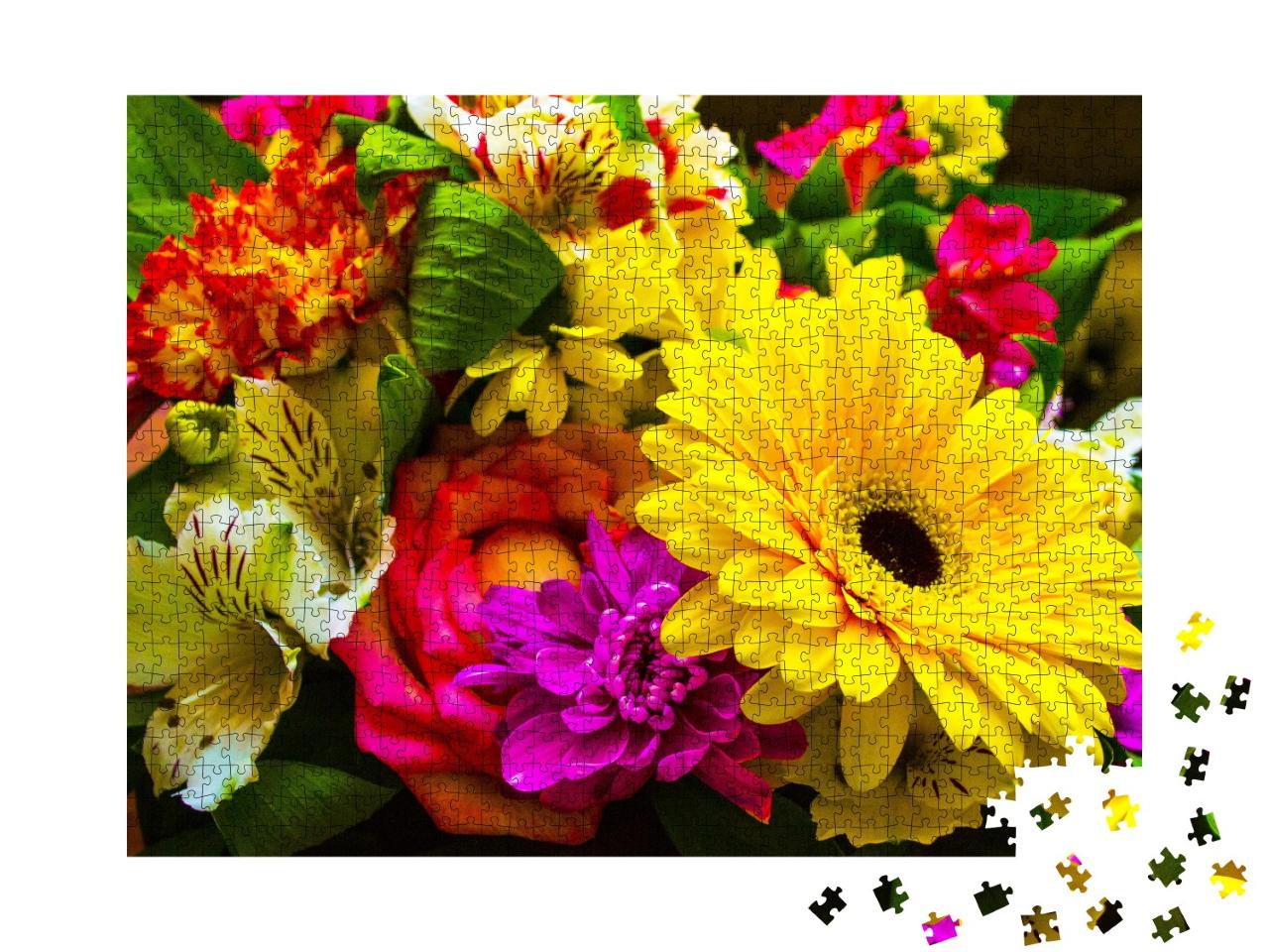 Puzzle 1000 Teile „Blumenstrauß aus Sommerblumen“