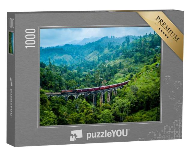 Puzzel 1000 stukjes „Luchtfoto van de sierlijke brug met negen bogen, Sri Lanka“