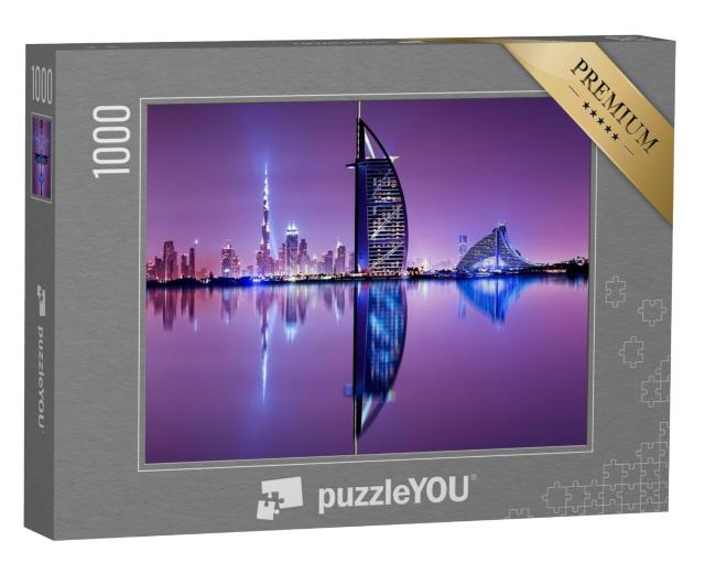 Puzzel 1000 stukjes „Dubai skyline bij nacht“