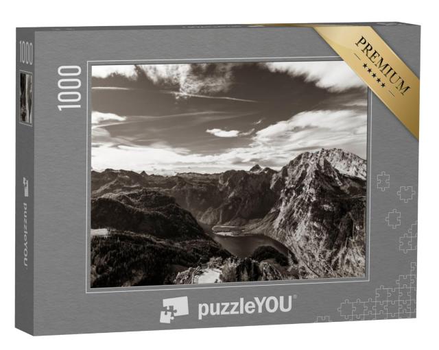 Puzzel 1000 stukjes „Berchtesgadener Land: uitzicht op de bergen vanaf de Jennerberg“