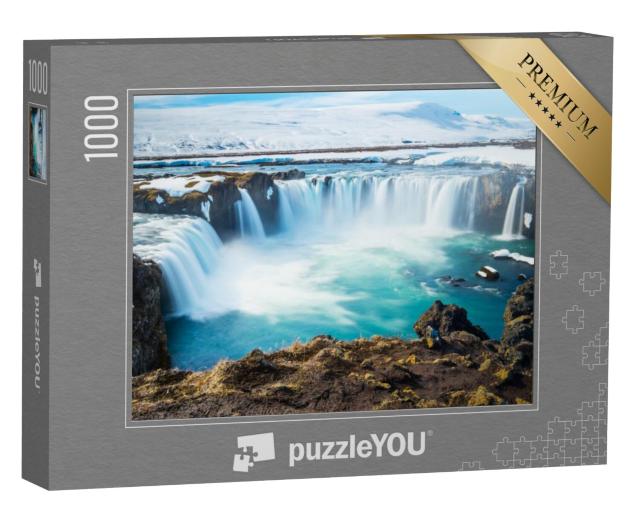 Puzzel 1000 stukjes „Godafoss, een van de beroemdste watervallen van IJsland“