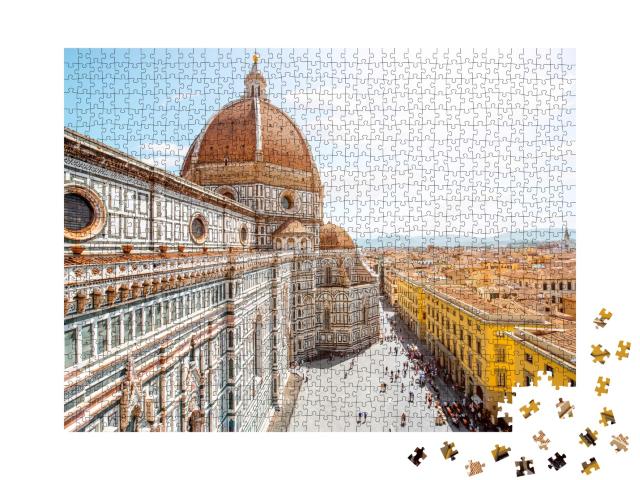 Puzzle 1000 Teile „Kirche Santa Maria del Fiore und die Altstadt von Florenz“