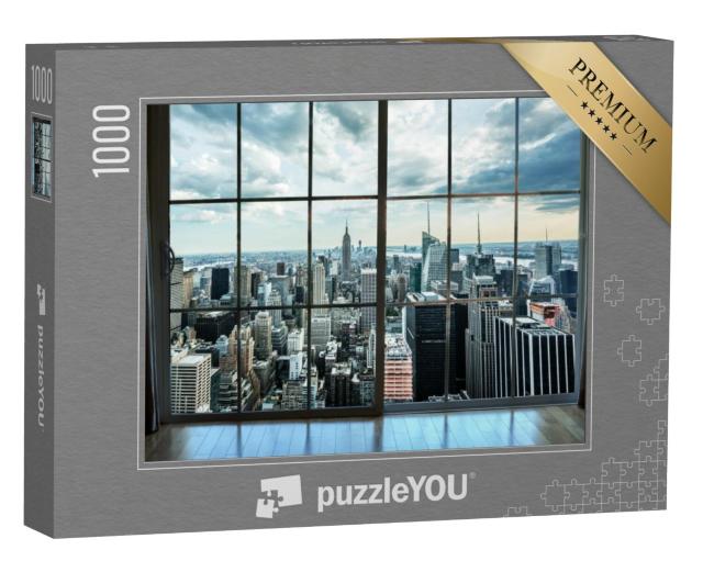 Puzzel 1000 stukjes „Uitzicht vanuit een penthouse in Manhattan“