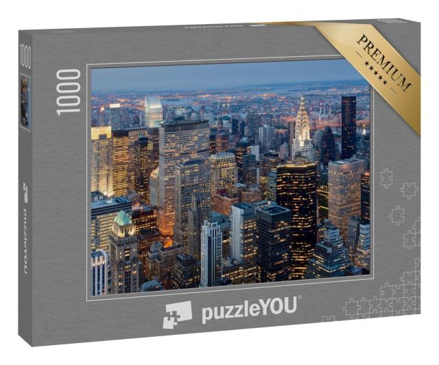 Puzzle 1000 Teile „Sonnenuntergang über den Wolkenkratzern von Manhattan“
