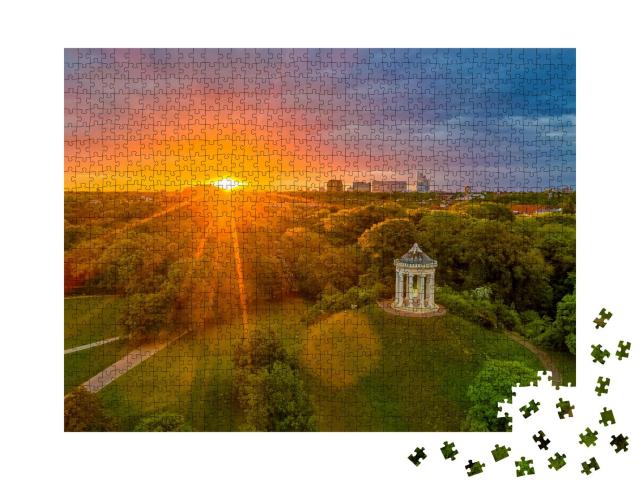 Puzzle 1000 Teile „Monopteros-Tempel im Englischen Garten in München, Deutschland“