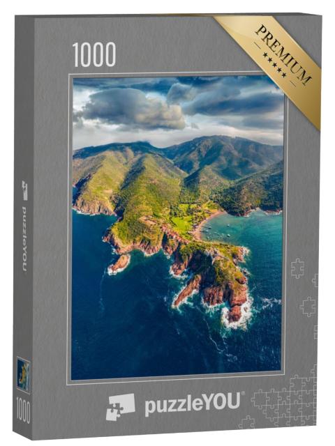 Puzzel 1000 stukjes „Een ochtend in Port de Girolata, Corsica, Frankrijk“