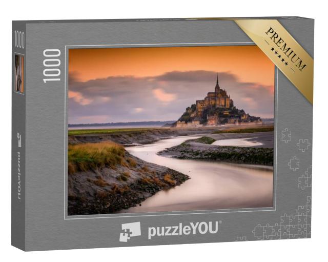 Puzzel 1000 stukjes „Zonsopgang bij Mont-Saint-Michel in Normandië“