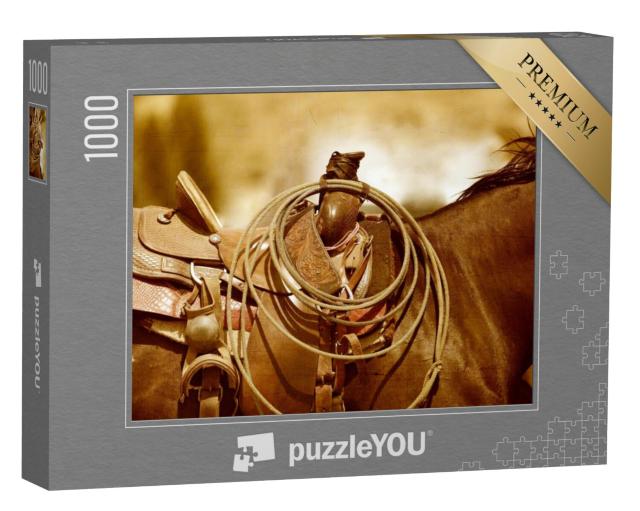 Puzzel 1000 stukjes „Zadel en lasso op de rug van een paard“