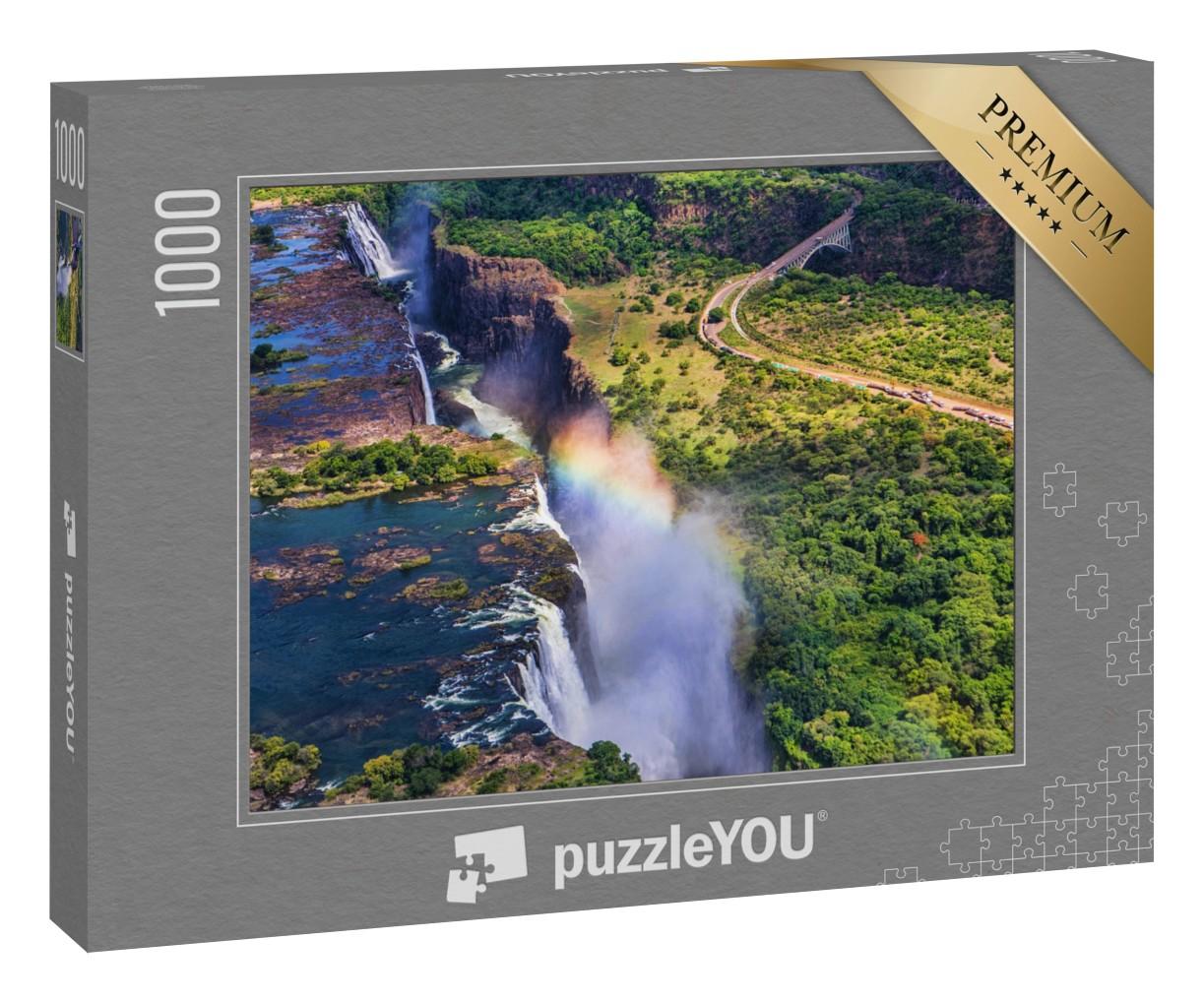 Puzzle 1000 Teile „Regenbogen an den Victoria Falls in Simbabwe“