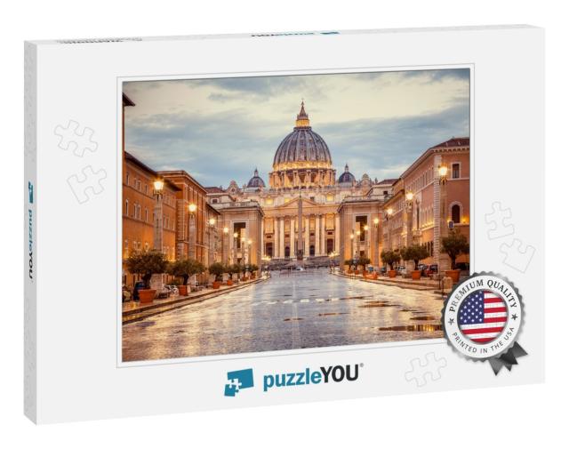 St. Peters Basilica in the Evening from Via Della Concili... Jigsaw Puzzle