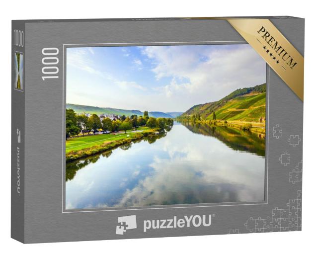 Puzzel 1000 stukjes „Wijngaarden op de heuvels van de romantische oevers van de Moezel“