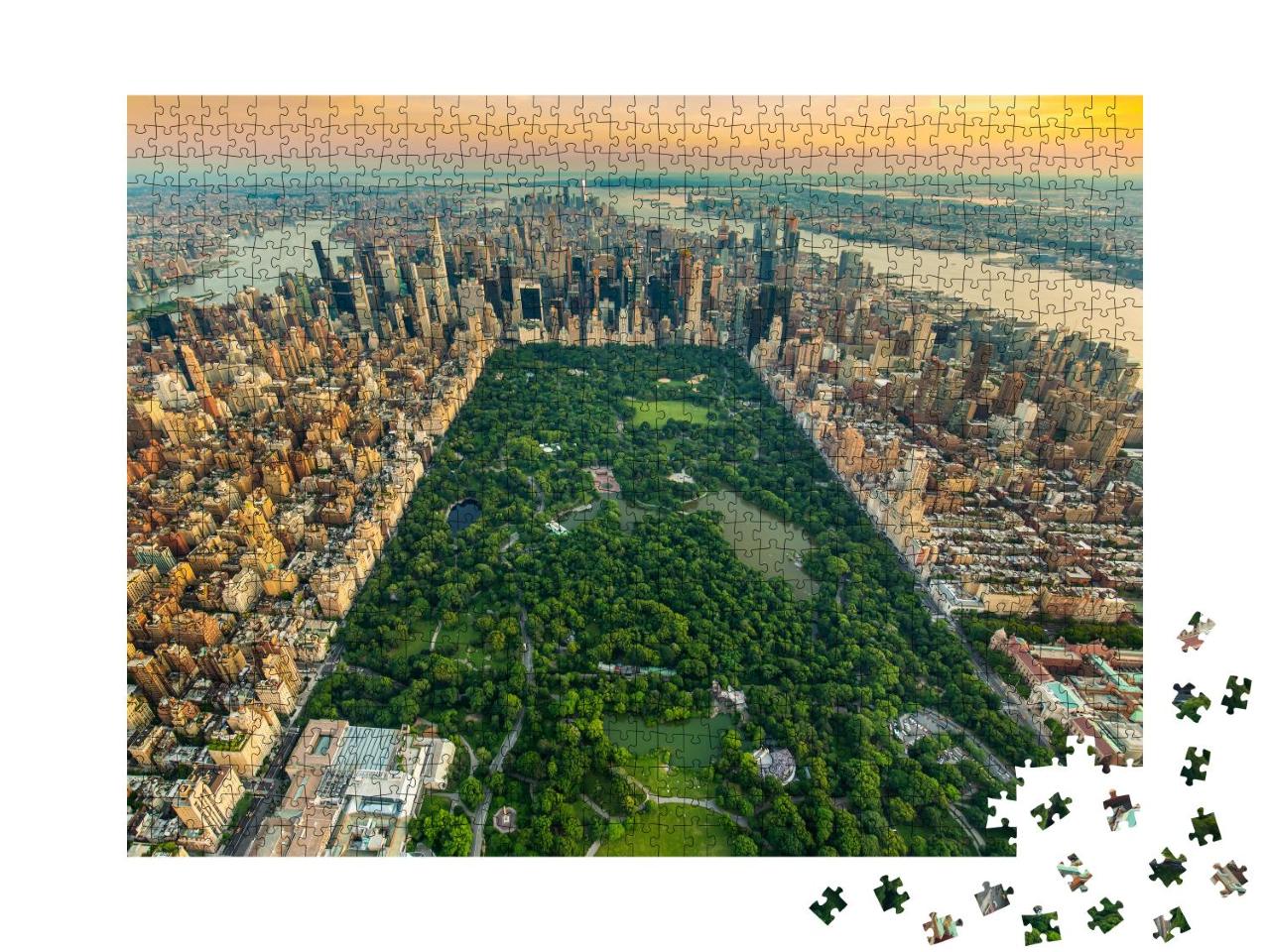 Puzzle 1000 Teile „Luftaufnahme von Manhatten und Central Park, New York“