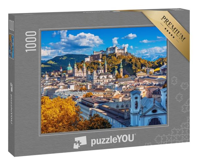 Puzzle 1000 Teile „Salzburger Skyline mit Festung Hohensalzburg im Herbst, Österreich“