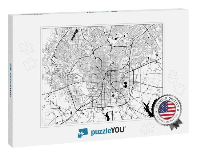 San Antonio Monochrome Vector Map. Very Large & Detailed... Jigsaw Puzzle
