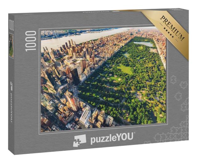 Puzzle 100 Teile „Luftbild von Manhattan, New York City, Vintage-Design“