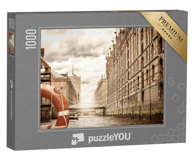 Puzzel 1000 stukjes „Het oude pakhuisdistrict in Hamburg“