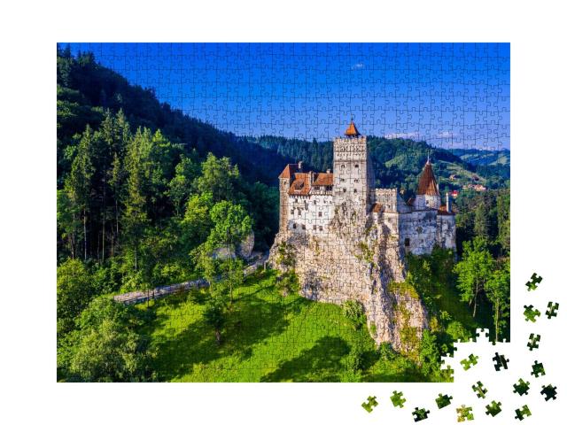 Puzzle 1000 Teile „Burg von Bran, bekannt für den Mythos Dracula, Rumänien“