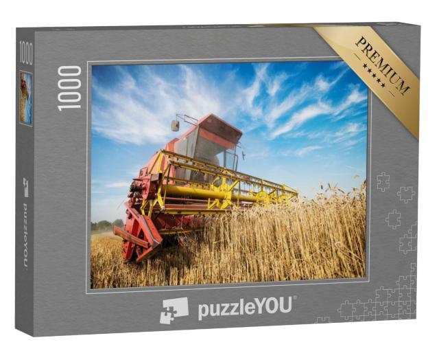 Puzzel 1000 stukjes „Close-up van een maaidorser“