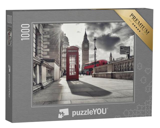 Puzzel 1000 stukjes „Rode telefooncel en Big Ben in Londen, Engeland“