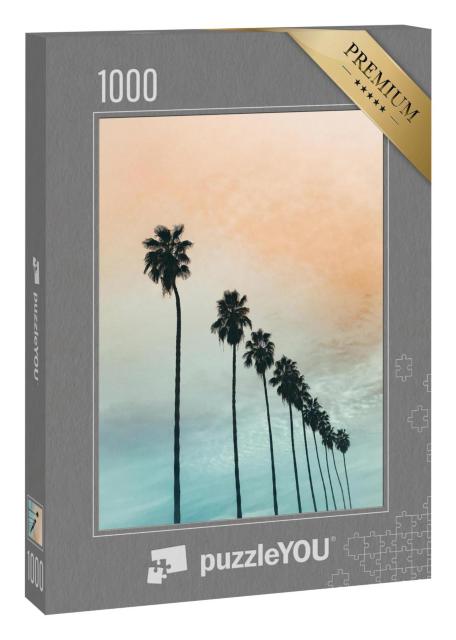 Puzzle 1000 Teile „Kalifornien: Sonnenuntergang mit Palmen“