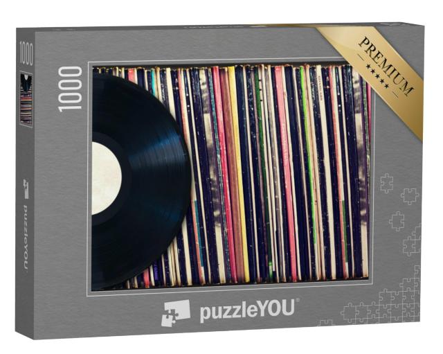 Puzzel 1000 stukjes „Vinylplaat voor een verzameling albums“