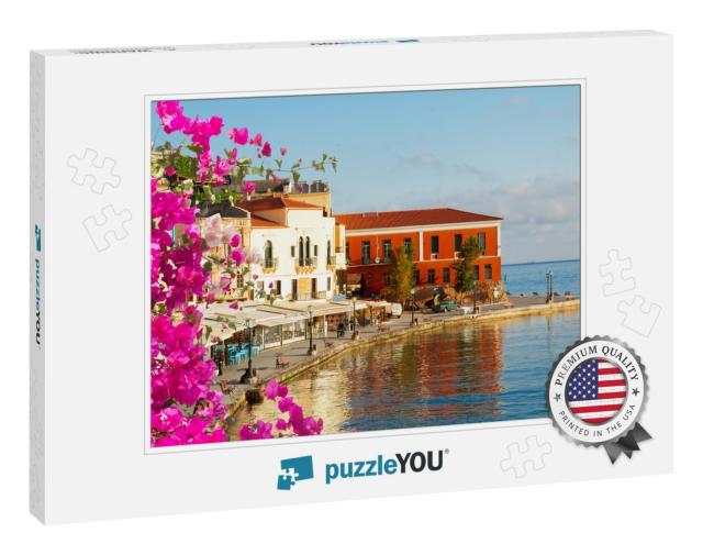 Famous Venetian Harbor Waterfront of Chania Old Town, Cre... Jigsaw Puzzle