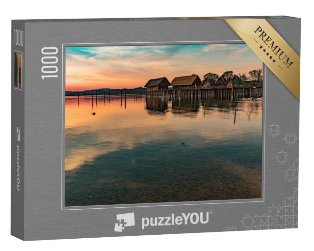 Puzzel 1000 stukjes „Stapelwoningen in Unteruhldingen aan het Bodenmeer“