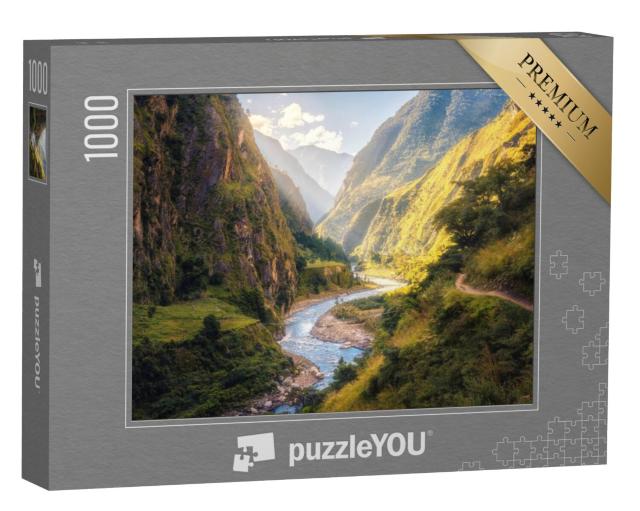 Puzzel 1000 stukjes „Prachtige vallei voor het Himalayagebergte“