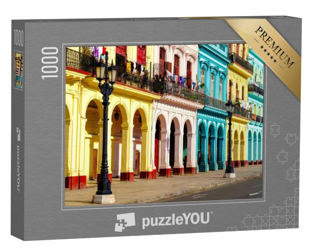 Puzzel 1000 stukjes „Kleurrijke koloniale gebouwen in Oud Havana“