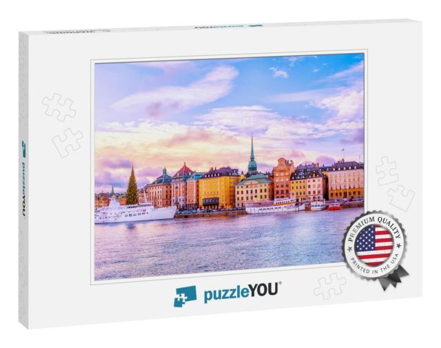 Panorama of Gamla Stan, Old Town in Stockholm, the Capita... Jigsaw Puzzle