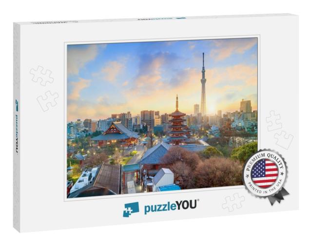 View of Tokyo Skyline with Senso-Ji Temple & Tokyo Skytre... Jigsaw Puzzle