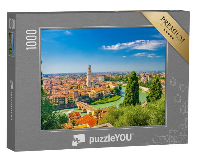 Puzzel 1000 stukjes „Historisch oud stadscentrum van Verona, Italië“