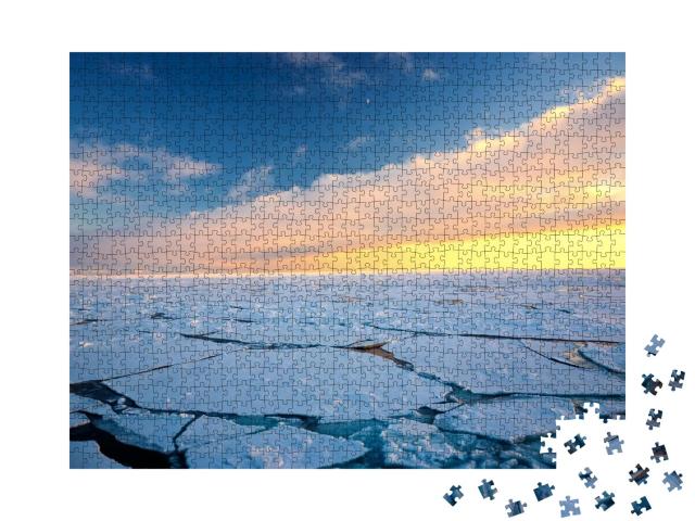 Puzzle 1000 Teile „Globale Erwärmung am arktischen Nordpol, Svalbard“