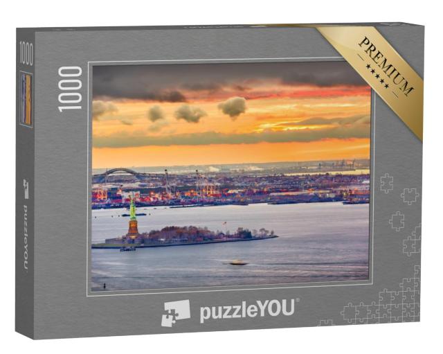 Puzzel 1000 stukjes „Haven van New York met het Vrijheidsbeeld, New York“