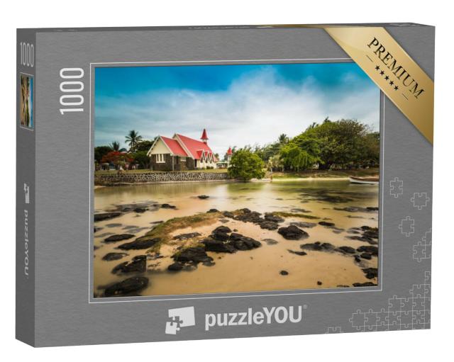 Puzzel 1000 stukjes „Notre Dame Auxiliatrice: Kerk met een rood dak in Cap Malheureux, Mauritius“