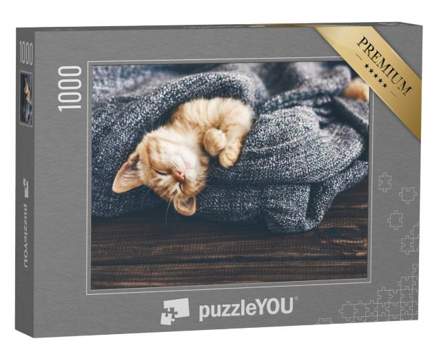 Puzzel 1000 stukjes „Schattig klein katje“