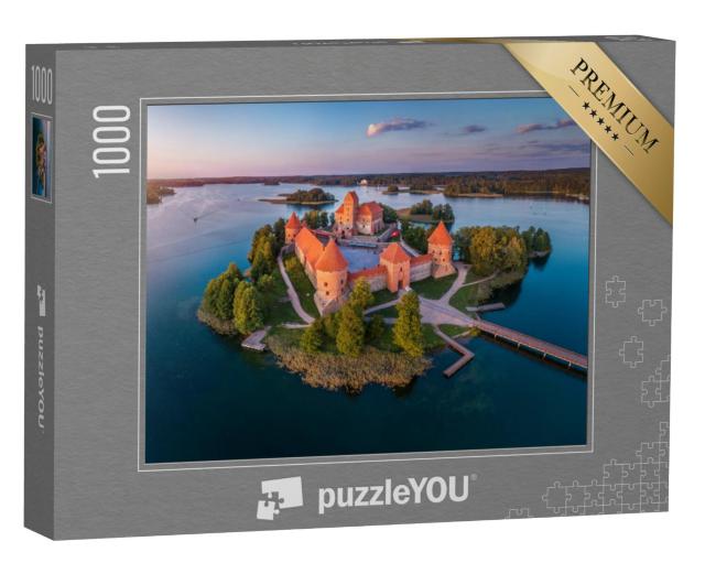 Puzzel 1000 stukjes „Kasteel van Trakai aan het meer van Galve, Litouwen“