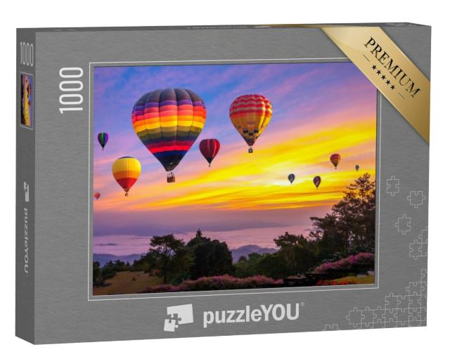 Puzzel 1000 stukjes „Luchtballonnen boven Chiang Mai, Thailand“