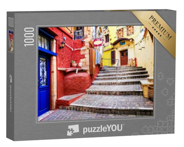 Puzzel 1000 stukjes „Straten van de oude stad Chania, eiland Kreta“