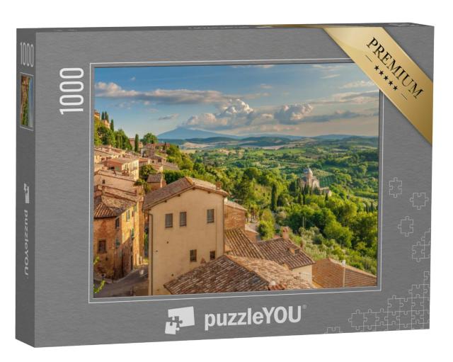 Puzzel 1000 stukjes „Uitzicht vanaf Montepulciano over Toscane, Italië“