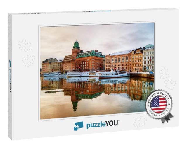 View of Central Stockholm At Dawn... Jigsaw Puzzle