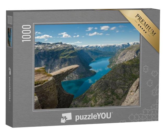 Puzzel 1000 stukjes „Trollentong boven het Ringedalsvatnet meer, Noorwegen“