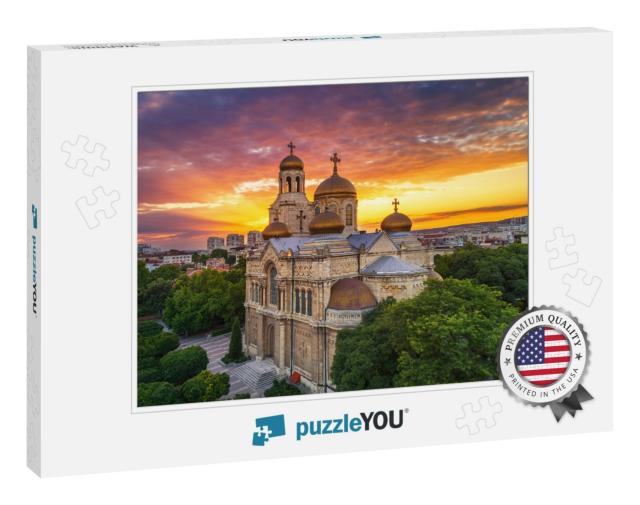 Colorful Sunset Over the Cathedral of the Assumption in V... Jigsaw Puzzle