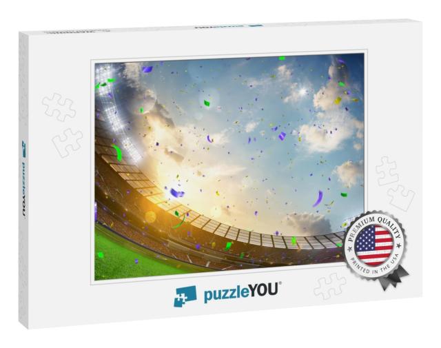 Evening Stadium Arena Soccer Field Championship Win. Conf... Jigsaw Puzzle