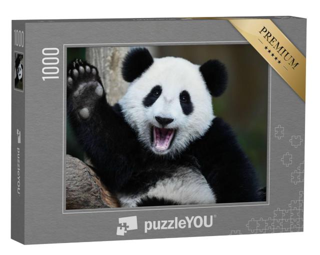 Puzzel 1000 stukjes „Een speelse panda“